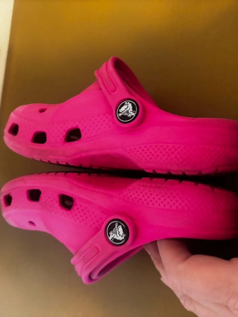 CROCS Kids Hot Pink Vented Clog Sandals